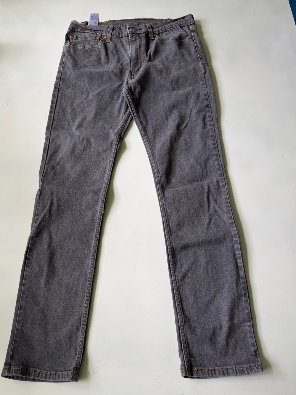 Levis 511 Slim Fit Men's Jeans Size 34x32 Gray Denim Stretch